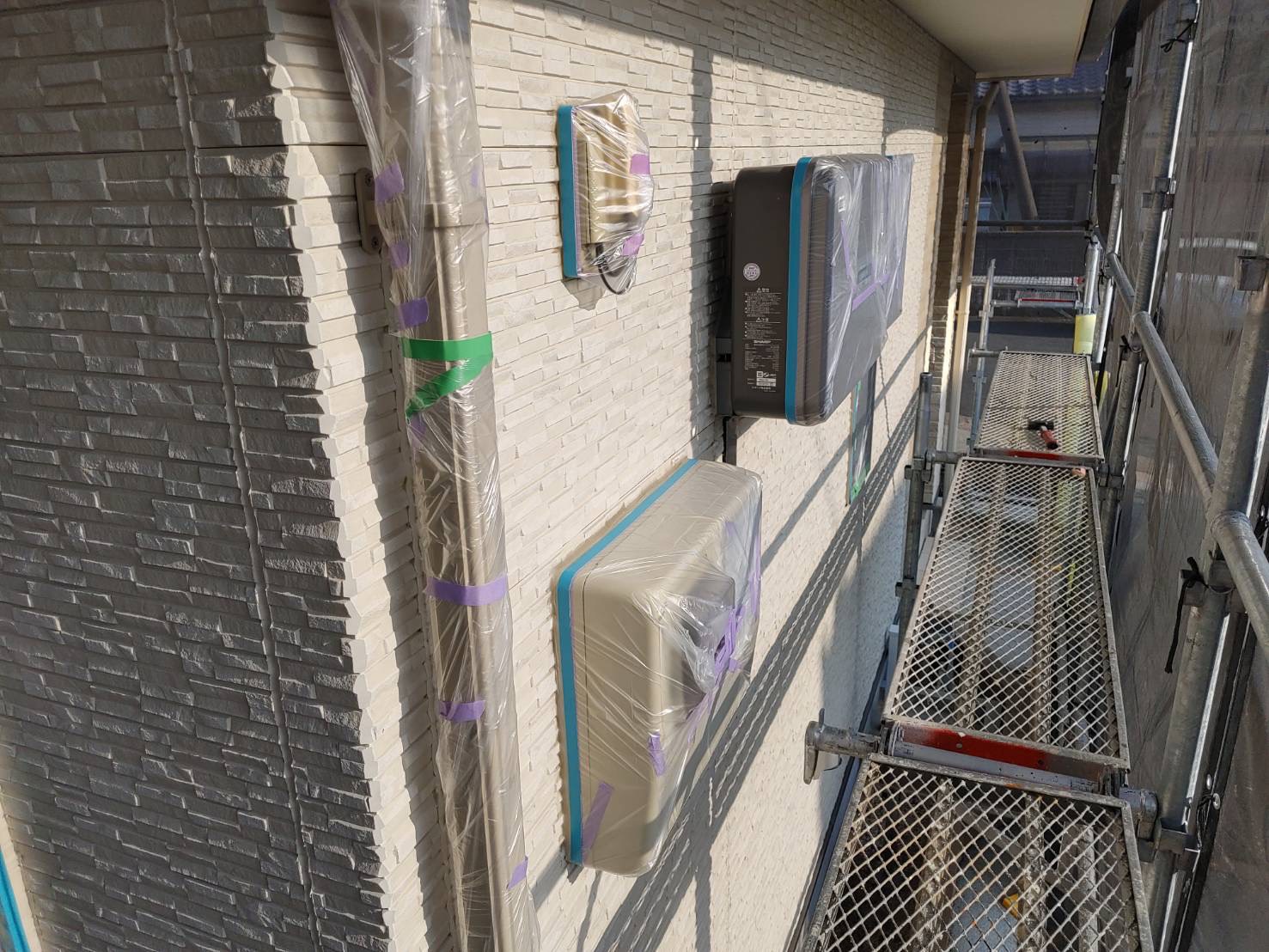 みやま市の戸建て塗り替え塗装です！養生等(*^^)v