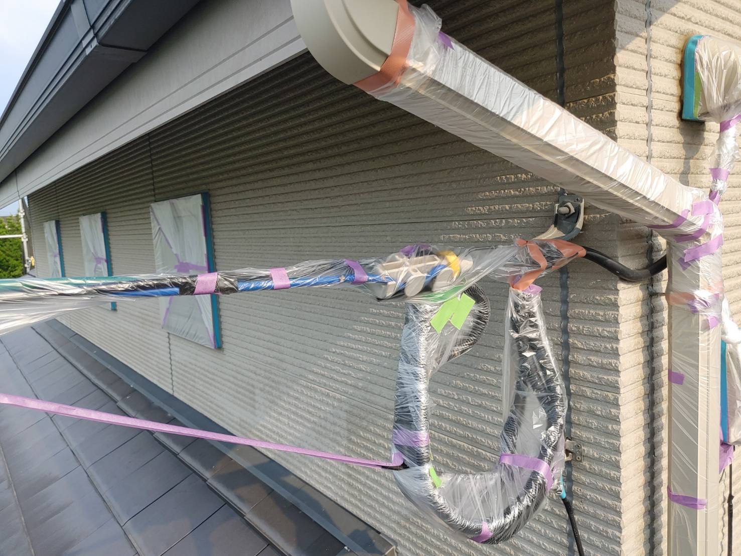 久留米市田主丸町の住宅塗装　養生編です！(*^-^*)