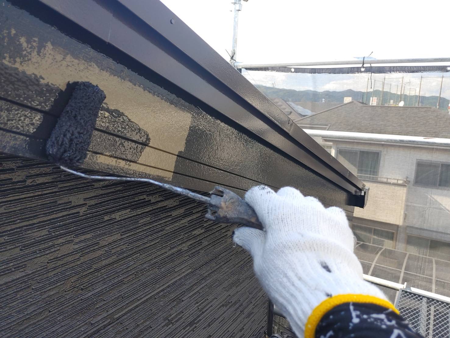 鳥栖市宿町の住宅塗装　雨樋・破風・水切り塗装編です(#^.^#)